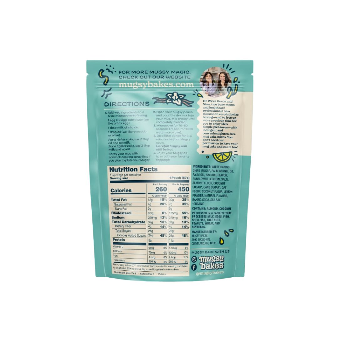 Mugsy Lemon Vanilla Mug Cake – A quick, single-serve microwave cake mix with bright lemon & vanilla flavors. Easy, mess-free indulgence in minutes!